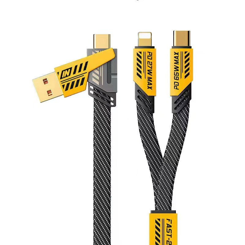 2 to 2 Mecha Style Zinc Alloy USB Data Cable