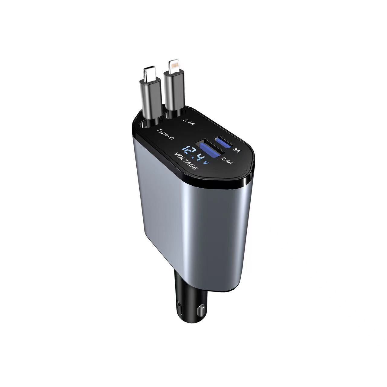 Car Charger with 2 USB Ports Fast Charging 4 in 1 60W