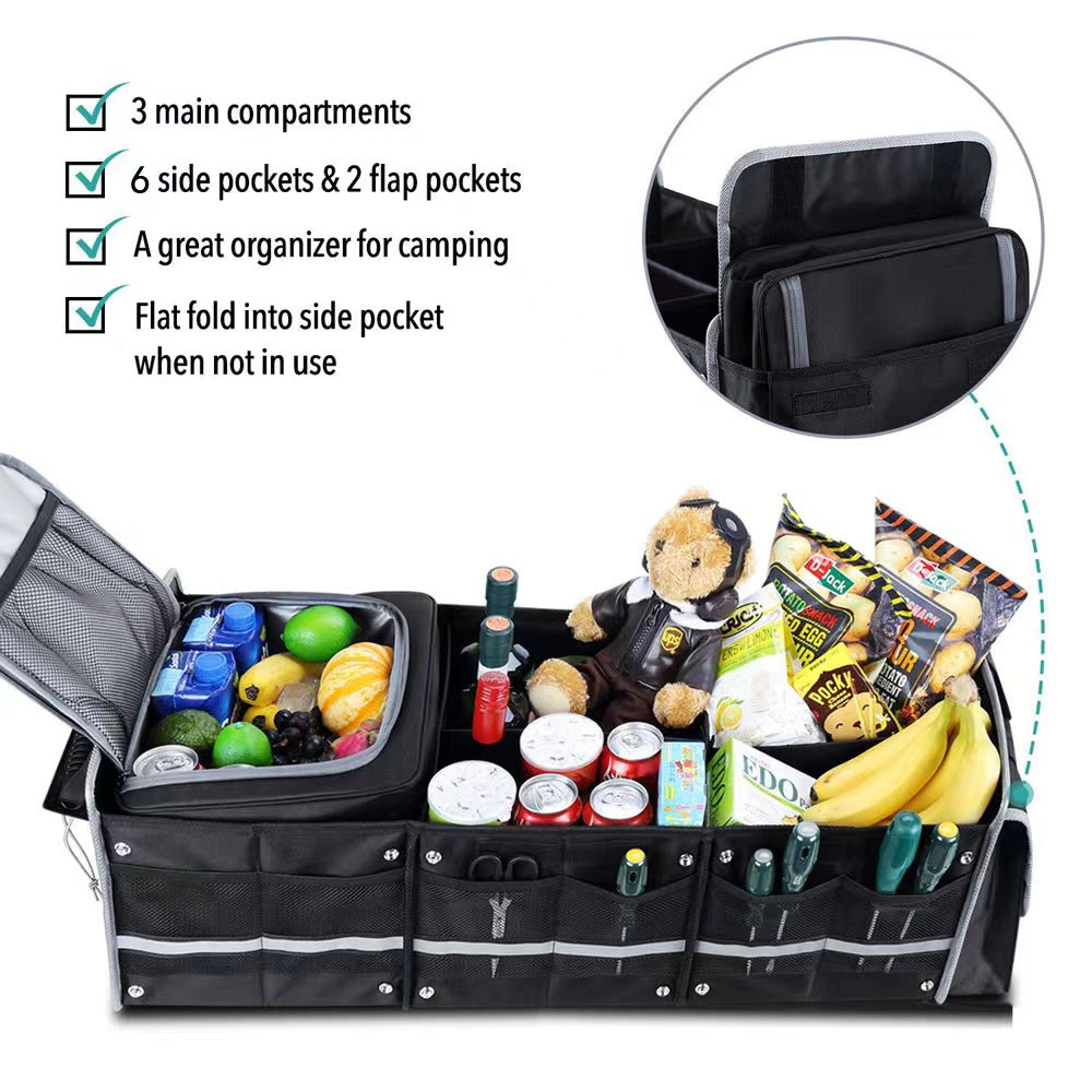 Expandable Trunk Organiser with Cooler Bag