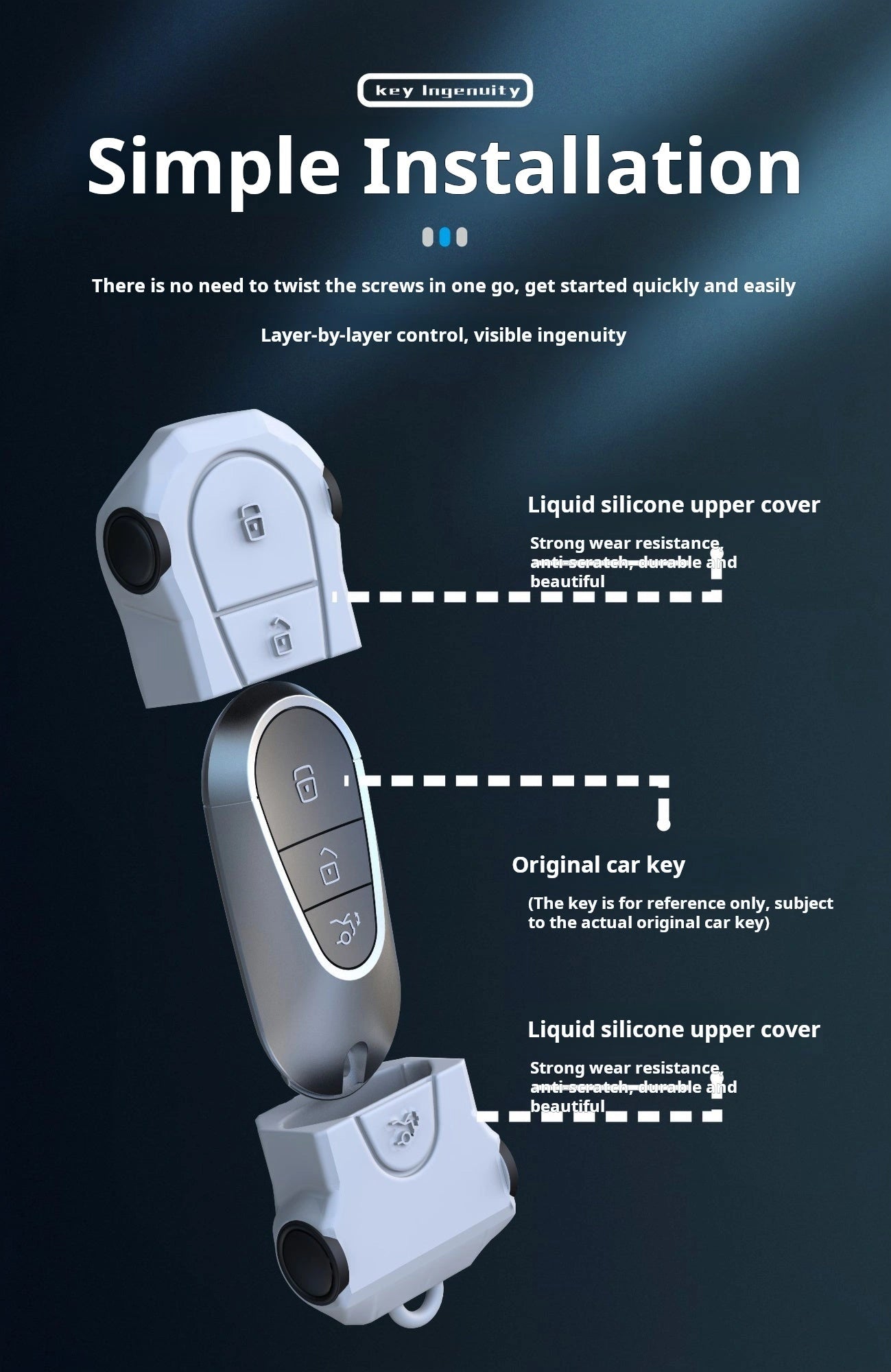 JETOUR White Zinc Alloy Key Remote Cover with two keychains-غطاء جهاز التحكم عن بعد لمفتاح سبائك الزنك الأبيض من JETOUR مع سلسلتي مفاتيح-Auto-Emporio-Kuwait.0