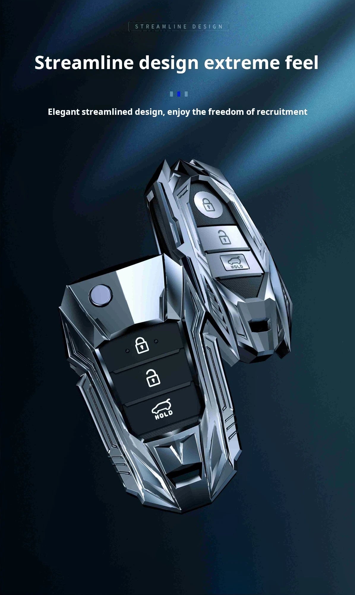 KIA Zinc Alloy Key Remote Cover with two keychains-Black-غطاء جهاز التحكم عن بعد لمفتاح كيا من سبائك الزنك مع سلسلتي مفاتيح - أسود-Auto-Emporio-Kuwait.0