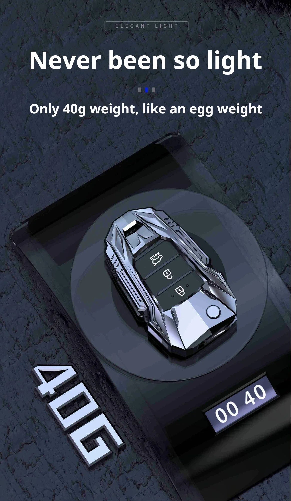 KIA Zinc Alloy Key Remote Cover with two keychains-Black-غطاء جهاز التحكم عن بعد لمفتاح كيا من سبائك الزنك مع سلسلتي مفاتيح - أسود-Auto-Emporio-Kuwait.0