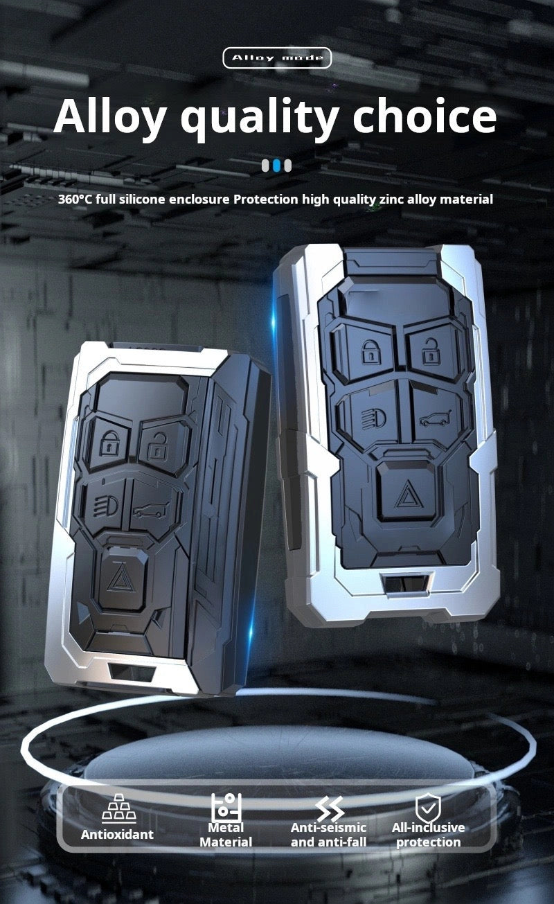 LAND ROVER Zinc Alloy Key Remote Cover with two keychains-غطاء جهاز التحكم عن بعد لمفتاح لاند روفر من سبائك الزنك مع سلسلتي مفاتيح-Auto-Emporio-Kuwait.0