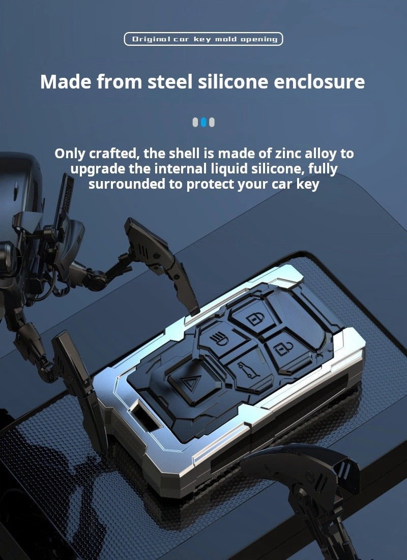 LAND ROVER Zinc Alloy Key Remote Cover with two keychains-غطاء جهاز التحكم عن بعد لمفتاح لاند روفر من سبائك الزنك مع سلسلتي مفاتيح-Auto-Emporio-Kuwait.0