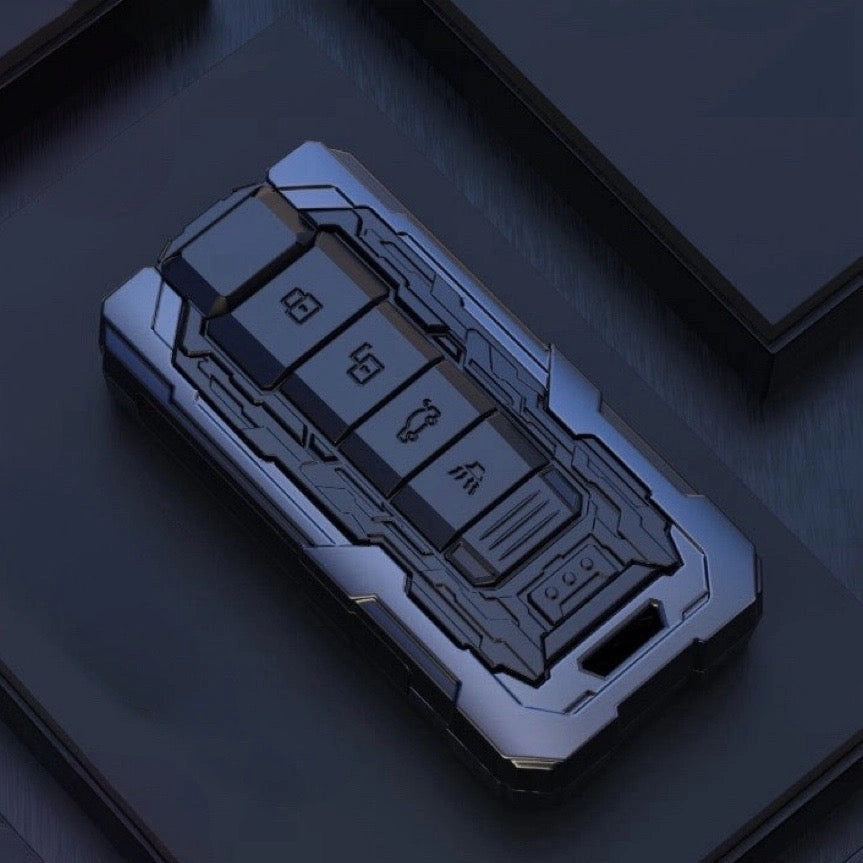 LEXUS Zinc Alloy Key Remote Cover with two keychains-Black-غطاء مفتاح التحكم عن بعد من سبائك الزنك لكزس مع سلسلتي مفاتيح - أسود-Auto-Emporio-Kuwait.0