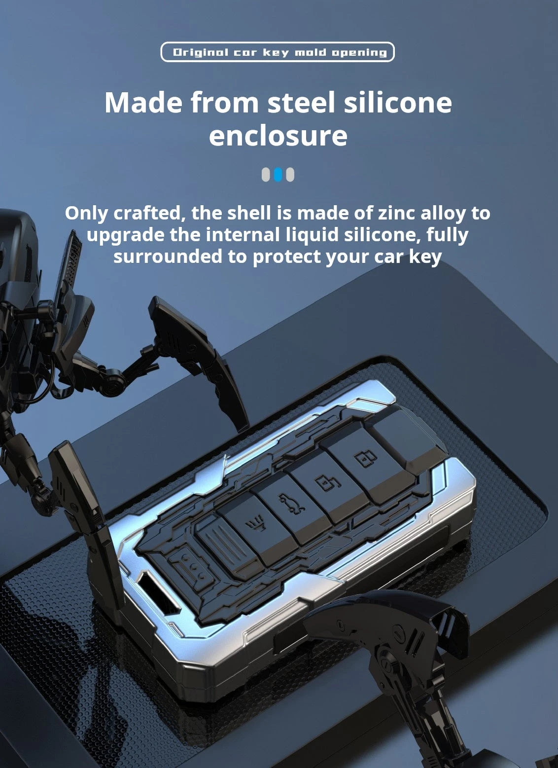 LEXUS Zinc Alloy Key Remote Cover with two keychains-Black-غطاء مفتاح التحكم عن بعد من سبائك الزنك لكزس مع سلسلتي مفاتيح - أسود-Auto-Emporio-Kuwait.0