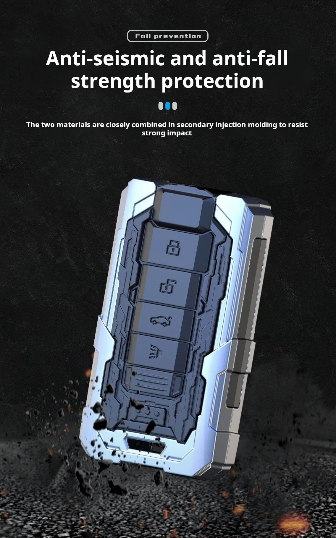 LEXUS Zinc Alloy Key Remote Cover with two keychains-Black-غطاء مفتاح التحكم عن بعد من سبائك الزنك لكزس مع سلسلتي مفاتيح - أسود-Auto-Emporio-Kuwait.0