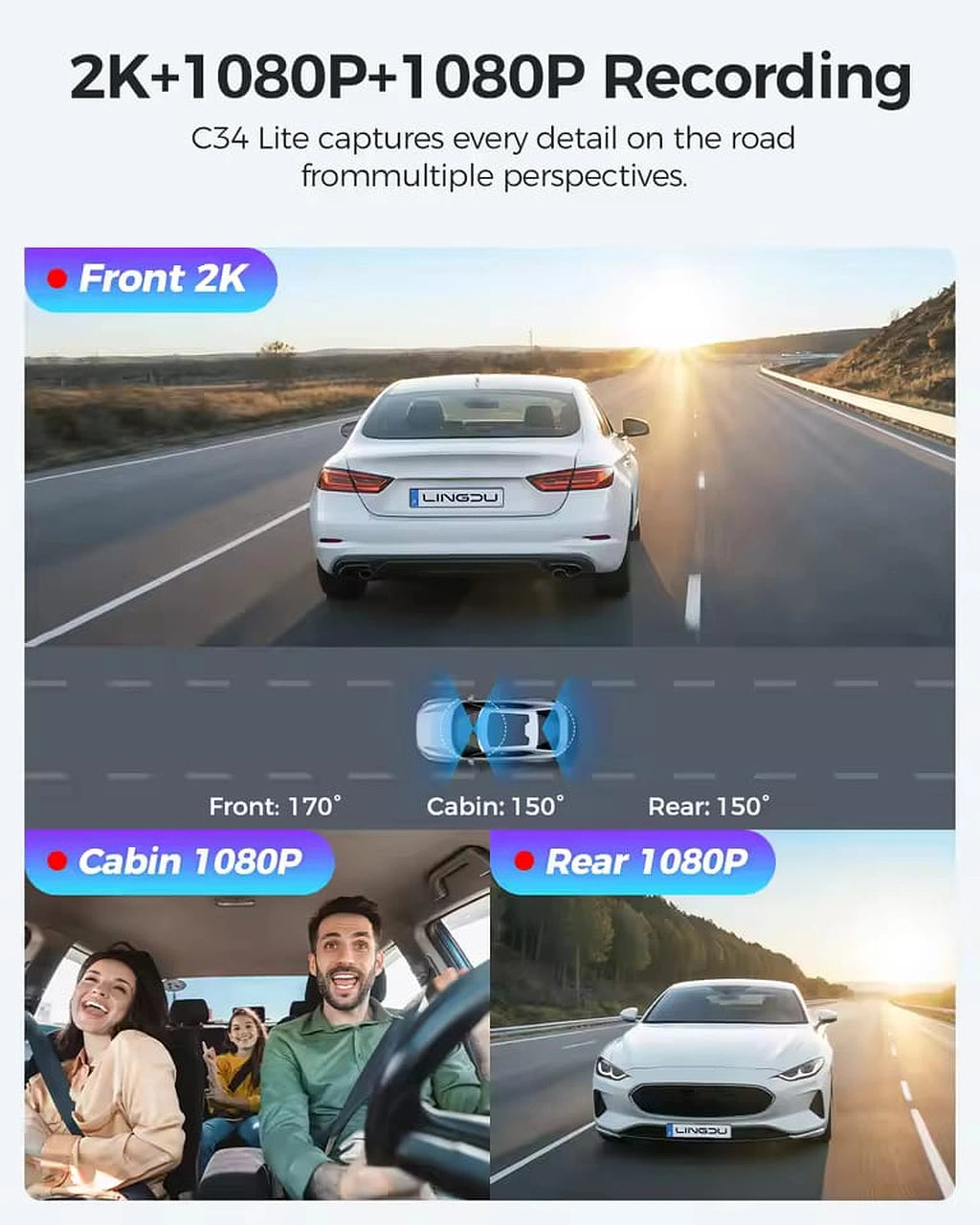 LINGDU C34 Lite 2K+1K+1K 3CH Dash Cam 4K Front Camera with 5G WiFi-LINGDU C34 Lite 2K+1K+1K 3CH Dash Cam 4K كاميرا أمامية مع 5G WiFi-Auto-Emporio-Kuwait.0