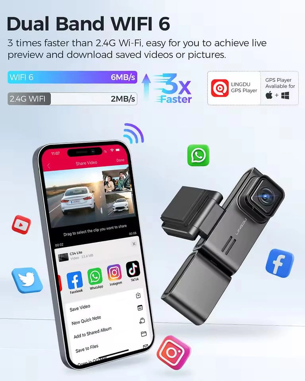 LINGDU C34 Lite 2K+1K+1K 3CH Dash Cam 4K Front Camera with 5G WiFi-LINGDU C34 Lite 2K+1K+1K 3CH Dash Cam 4K كاميرا أمامية مع 5G WiFi-Auto-Emporio-Kuwait.0