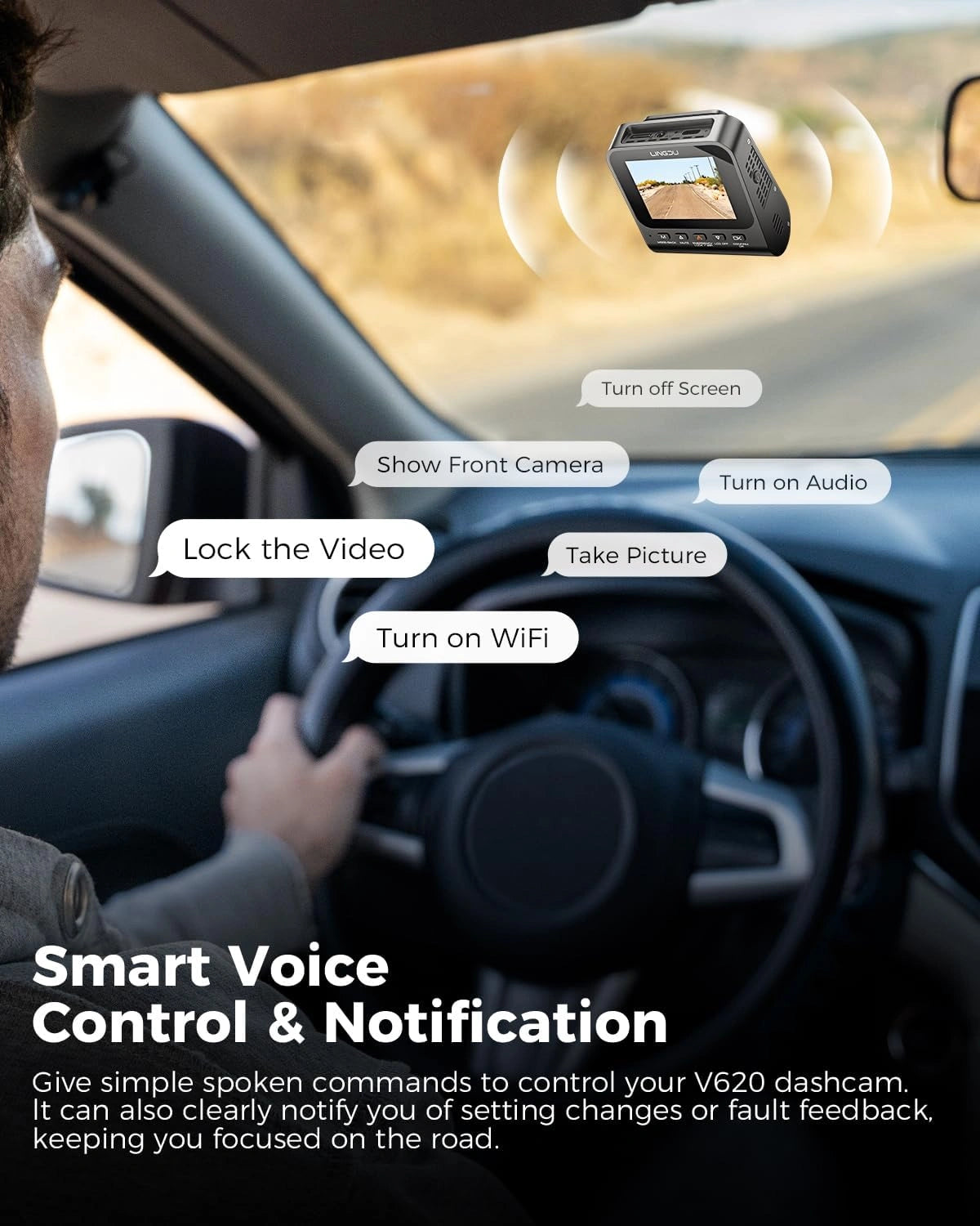 LINGDU V620 4K UHD+1080P 2CH Dash Cam-LINGDU V620 4K UHD + 1080P 2CH داش كام-Auto-Emporio-Kuwait.0