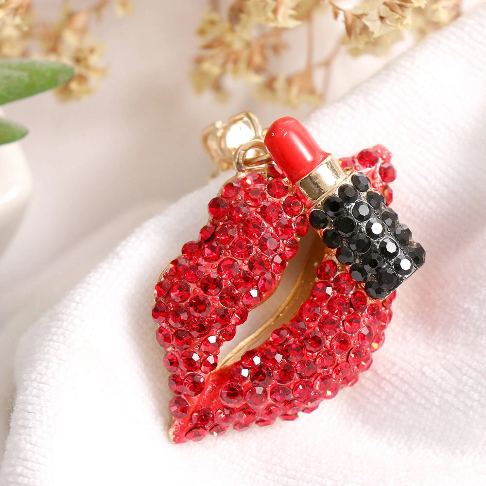 Lipstick Crystal Keychain-سلسلة مفاتيح كريستالية لأحمر الشفاه-Auto-Emporio-Kuwait.0