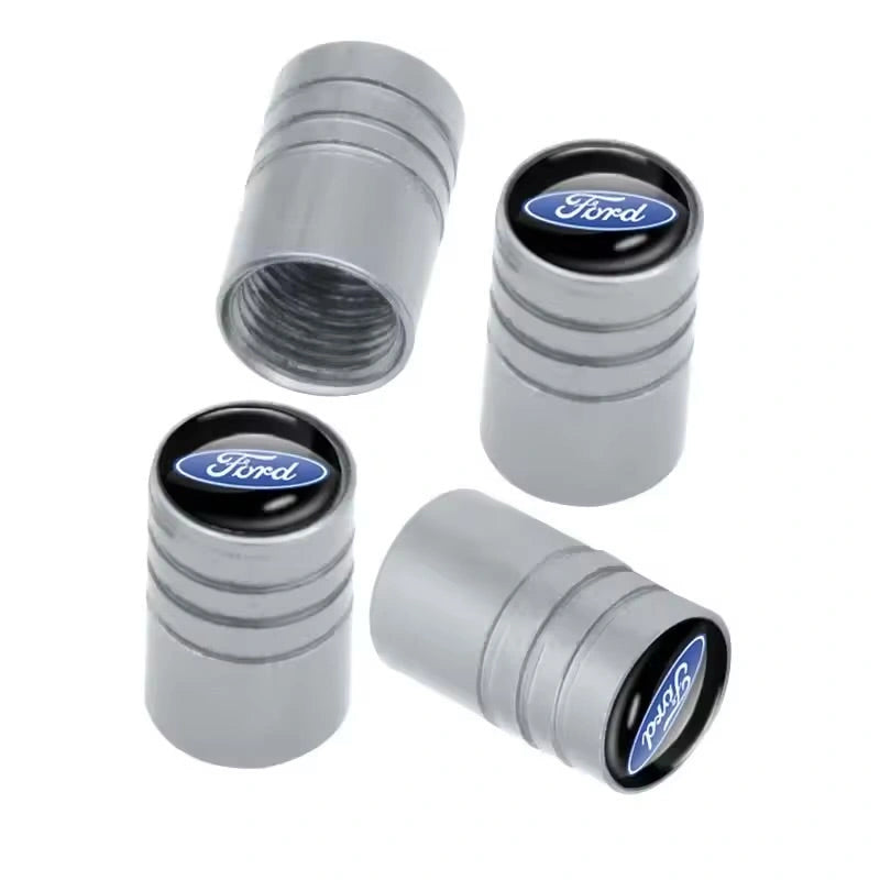 Logo Chrome Tire Valve Caps (4 pcs)-أغطية صمامات الإطارات ذات الشعار الكروم (4 قطع)-Auto-Emporio-Kuwait.0