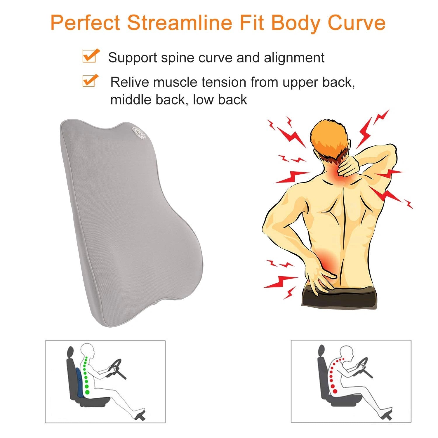 Memory Foam Back Cushion-وسادة خلفية من إسفنج الذاكرة-Auto-Emporio-Kuwait.0