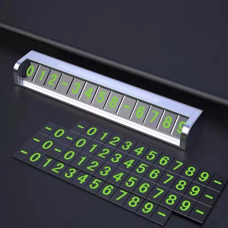 Metal Flip Temporary Number Parking Card-بطاقة وقوف السيارات ذات الرقم المؤقت ذات الوجه المعدني-Auto-Emporio-Kuwait.0