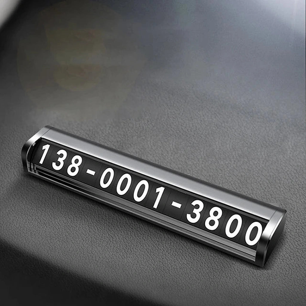 Metal Flip Temporary Number Parking Card-بطاقة وقوف السيارات ذات الرقم المؤقت ذات الوجه المعدني-Auto-Emporio-Kuwait.0