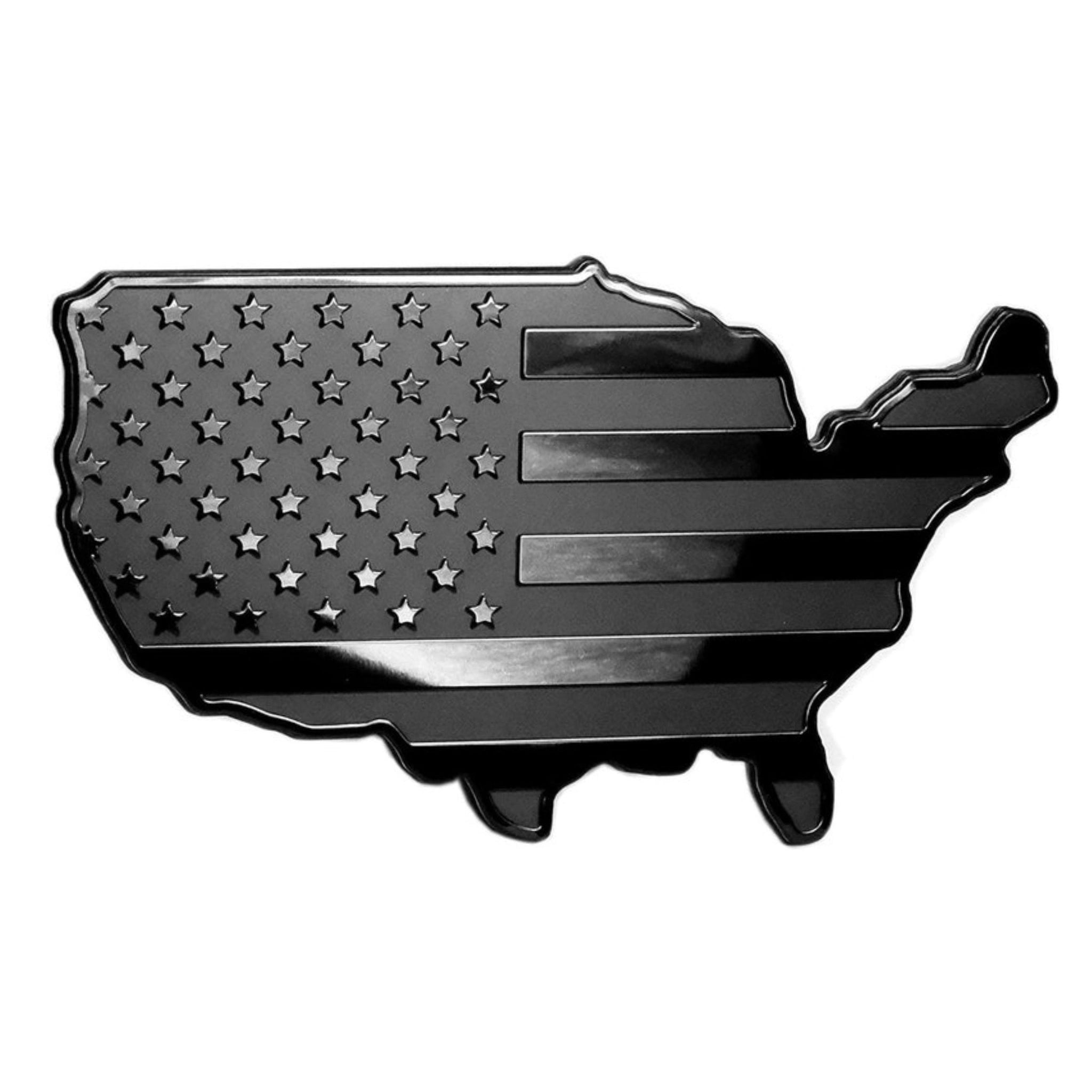 Metal USA Map Flag Badge Sticker-ملصق شارة علم خريطة الولايات المتحدة الأمريكية معدني-Auto-Emporio-Kuwait.0