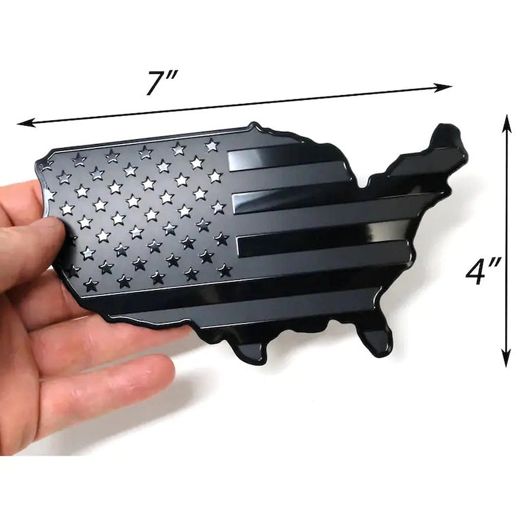 Metal USA Map Flag Badge Sticker-ملصق شارة علم خريطة الولايات المتحدة الأمريكية معدني-Auto-Emporio-Kuwait.0