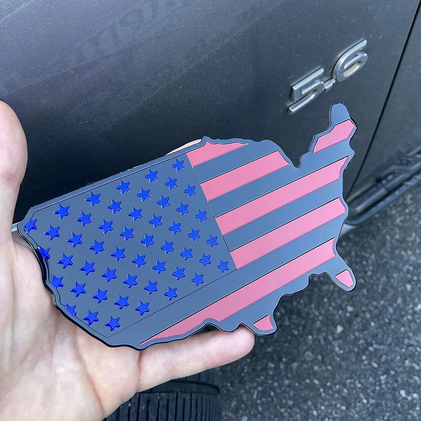 Metal USA Map Flag Badge Sticker-ملصق شارة علم خريطة الولايات المتحدة الأمريكية معدني-Auto-Emporio-Kuwait.0