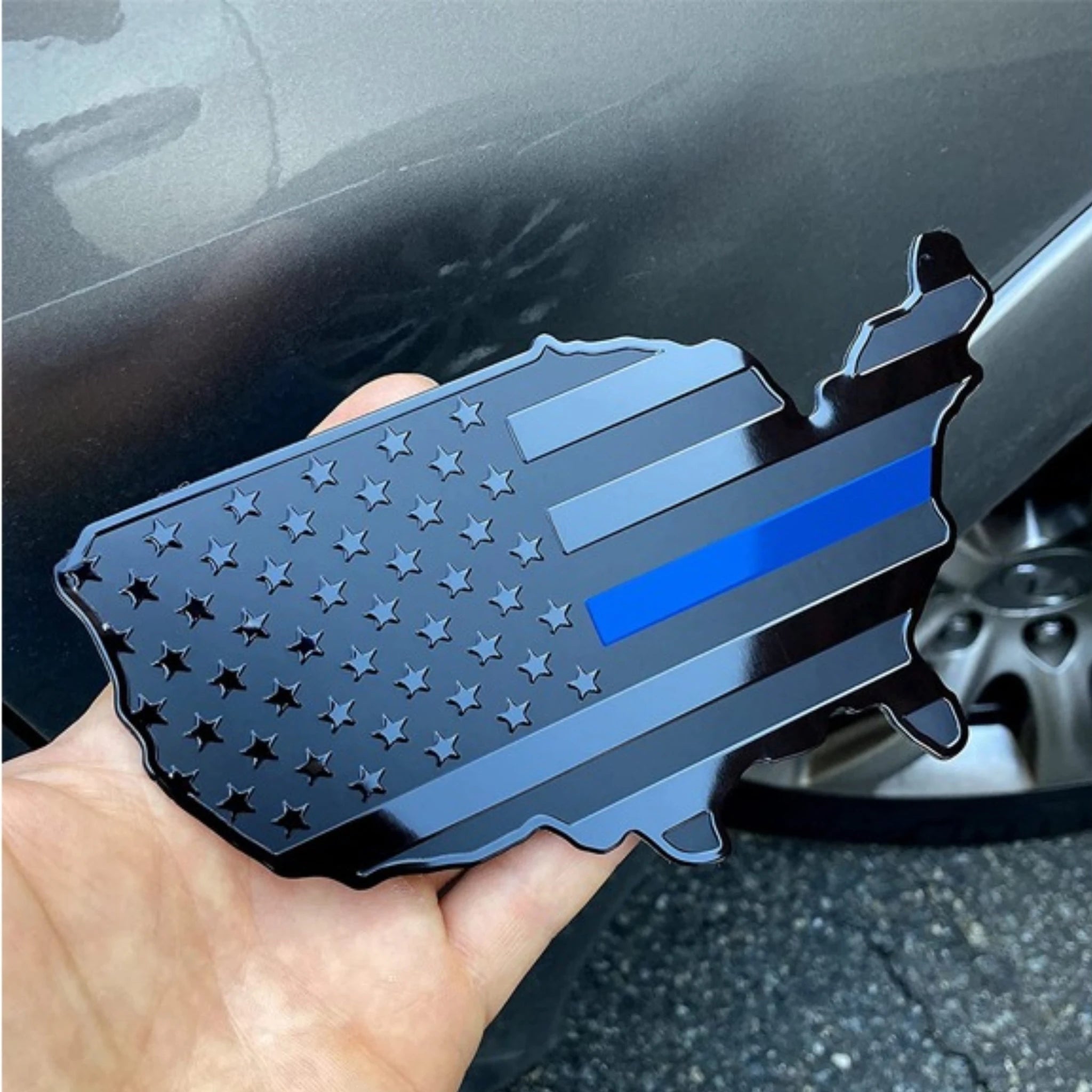 Metal USA Map Flag Badge Sticker-ملصق شارة علم خريطة الولايات المتحدة الأمريكية معدني-Auto-Emporio-Kuwait.0