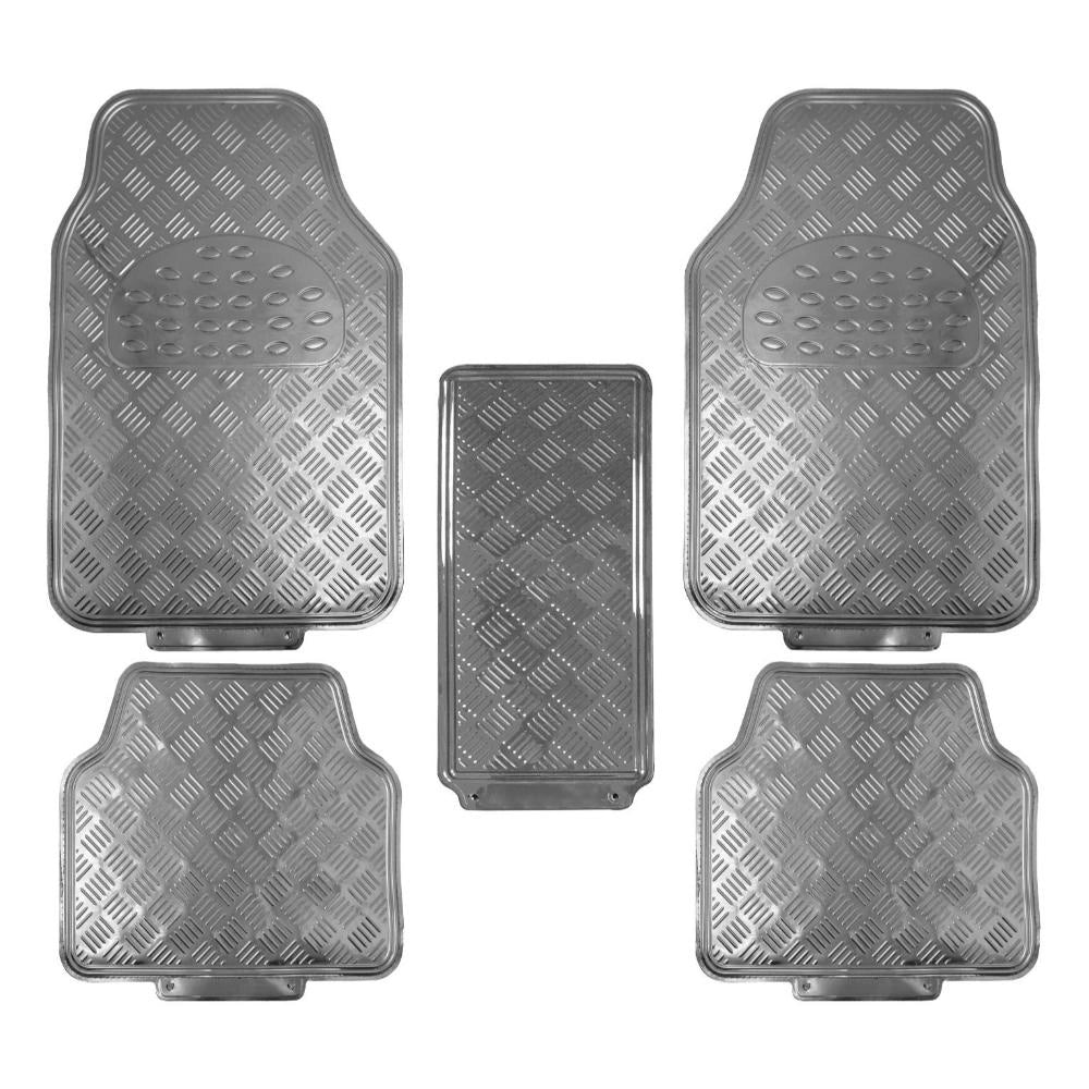 Metallic Car Mats (5 pcs set)-دواسات سيارة معدنية (طقم 5 قطع)-Auto-Emporio-Kuwait.0