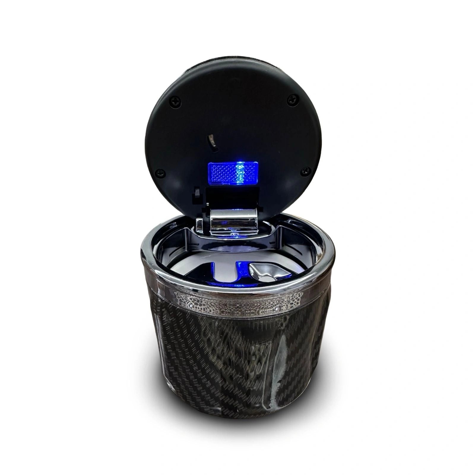 Mini Ashtray Carbon Fiber with LED Light-منفضة سجائر صغيرة من ألياف الكربون مع ضوء LED-Auto-Emporio-Kuwait.0