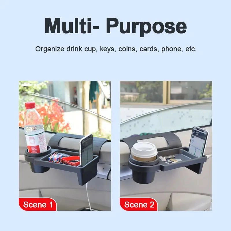 Multipurpose Car Window Tray, Cup Holder & Mobile Holder-صينية نافذة السيارة متعددة الأغراض، حامل أكواب وحامل للهاتف المحمول-Auto-Emporio-Kuwait.0