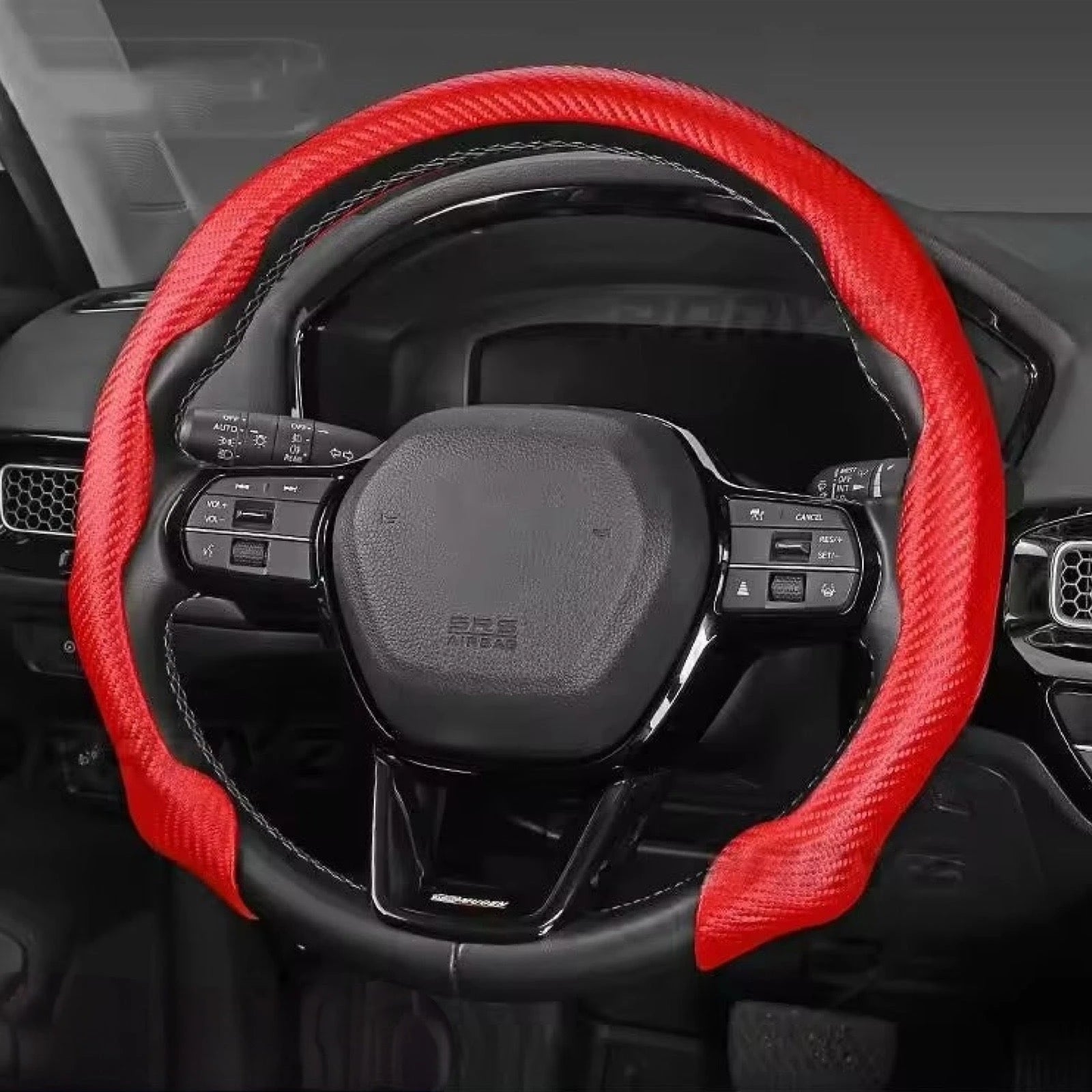 D/O Shape Carbon Fiber Grip Steering Wheel Covers-أغطية عجلة القيادة بمقبض من ألياف الكربون على شكل D/O-Auto-Emporio-Kuwait.0