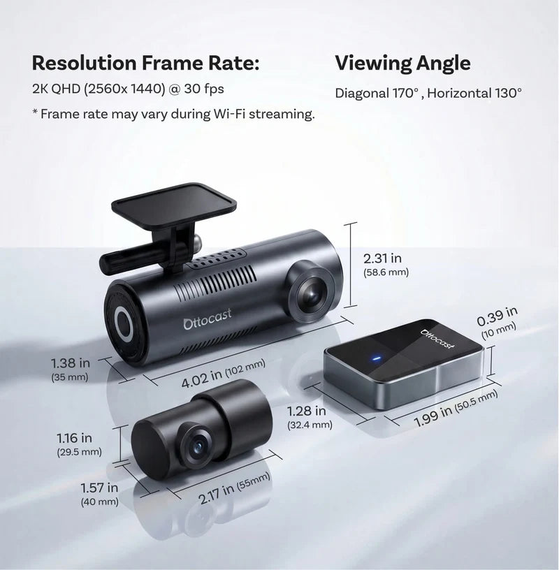 OTTOCAST OttoSafe 2-in-1 Dash Cam & Wireless CarPlay Adapter 3