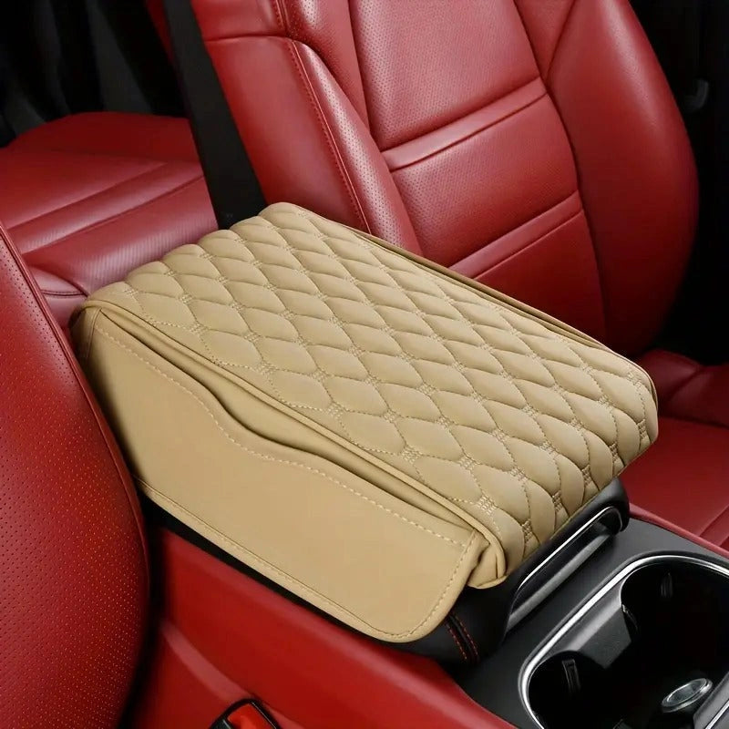 PU Leather Armrest Cushion with 2 Storage Pockets-وسادة مسند ذراع من جلد البولي يوريثان مع جيبين للتخزين-Auto-Emporio-Kuwait.0