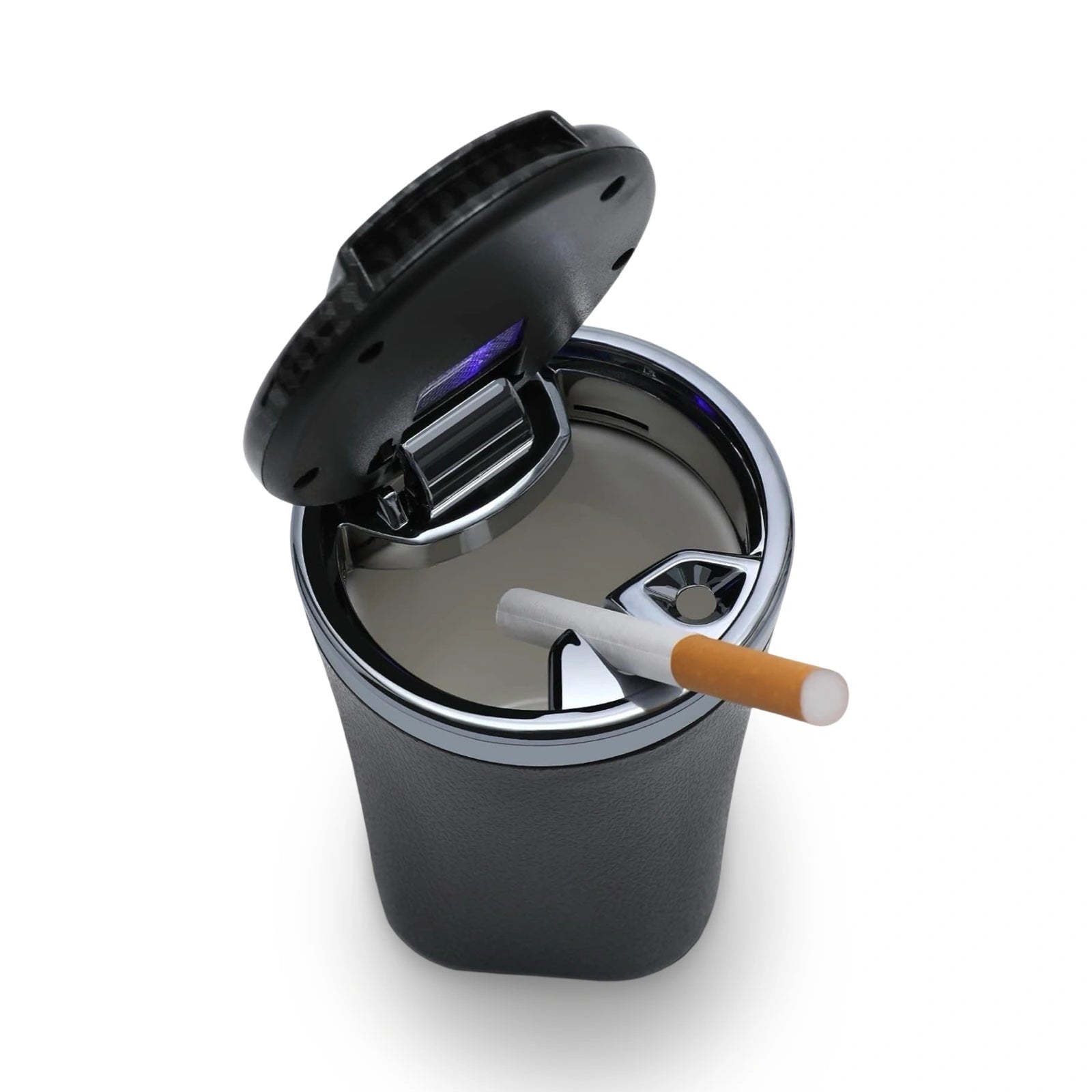 PU Leather Ashtray with LED Light-منفضة سجائر من جلد البولي يوريثان مع ضوء LED-Auto-Emporio-Kuwait.0