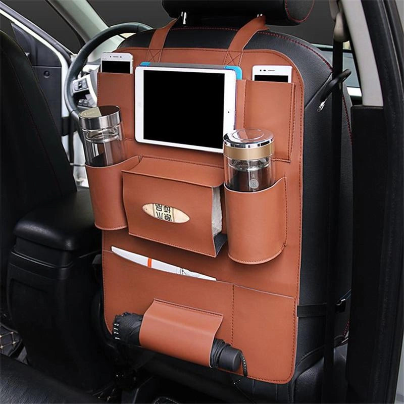 PU Leather Back Seat Organiser-منظم المقعد الخلفي من جلد البولي يوريثان-Auto-Emporio-Kuwait.0