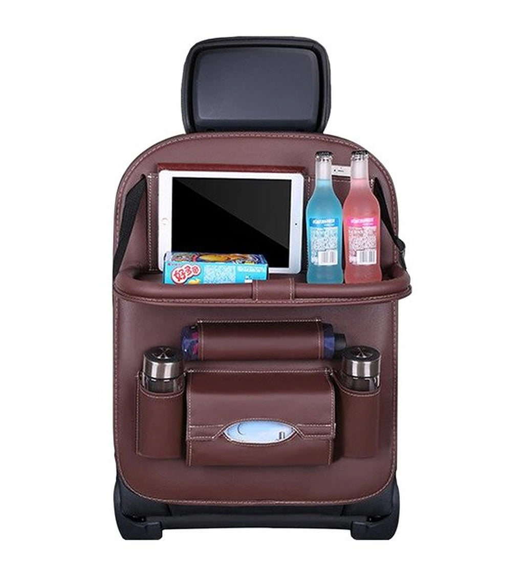 PU Leather Back Seat Organizer with tray-منظم المقعد الخلفي من جلد البولي يوريثان مع صينية-Auto-Emporio-Kuwait.0