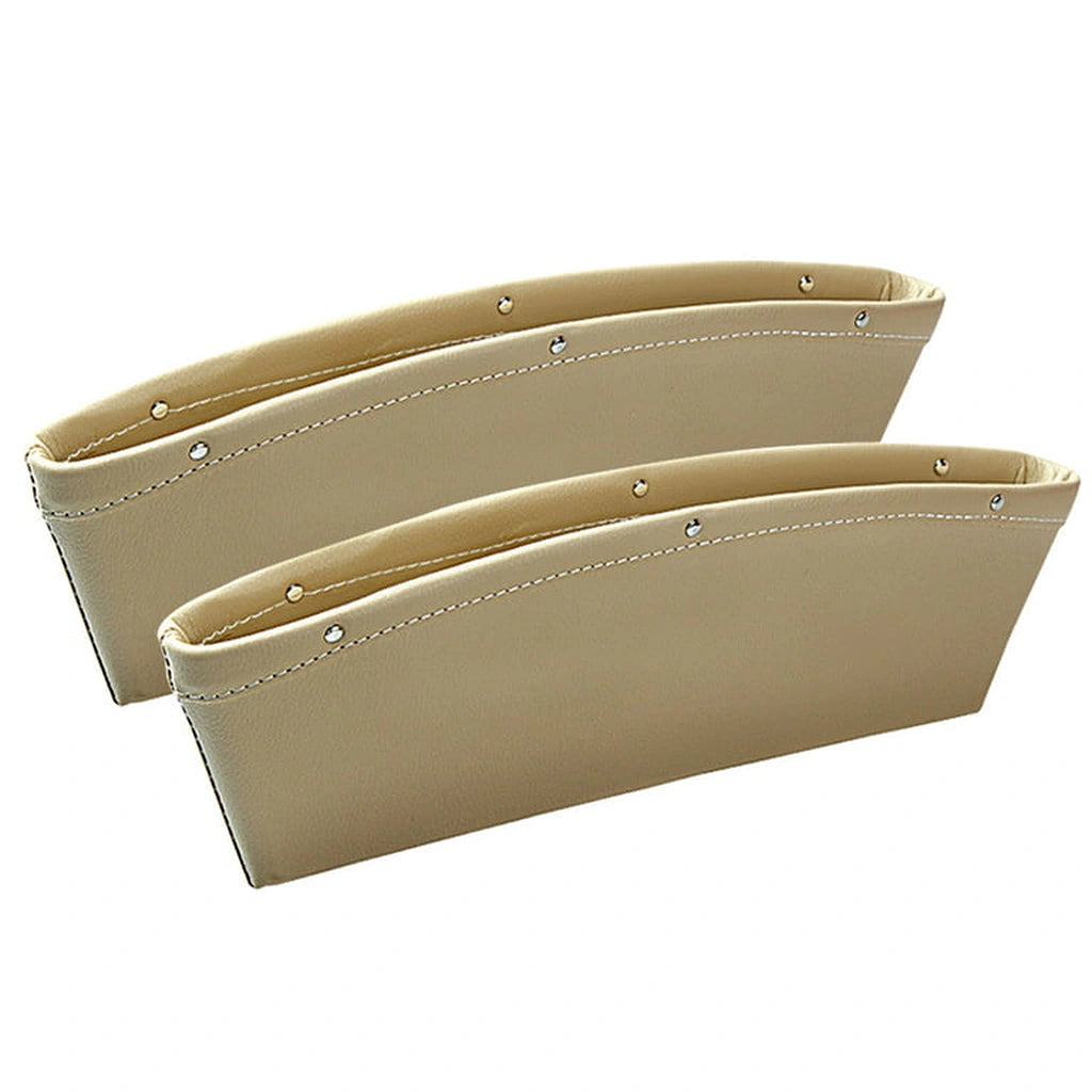 PU Leather Car Seat Gap Filler Organizer (2 pcs)-منظم حشو فجوات مقعد السيارة من جلد البولي يوريثان (قطعتان)-Auto-Emporio-Kuwait.0