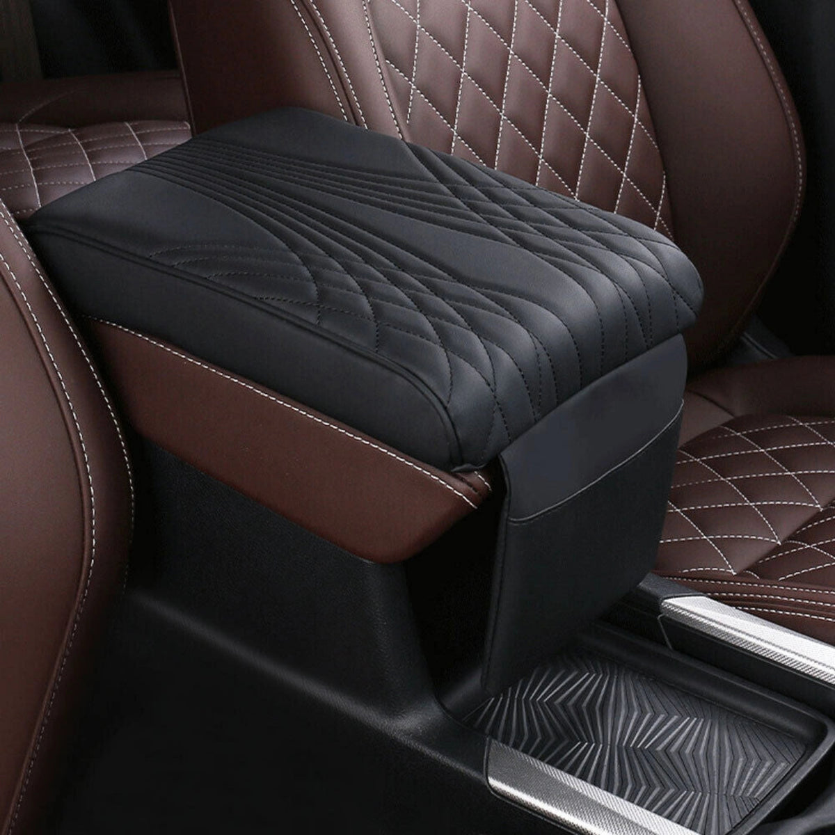 PU Leather Memory Foam Armrest with Storage Pocket-مسند ذراع من إسفنج الذاكرة من جلد البولي يوريثان مع جيب للتخزين-Auto-Emporio-Kuwait.0