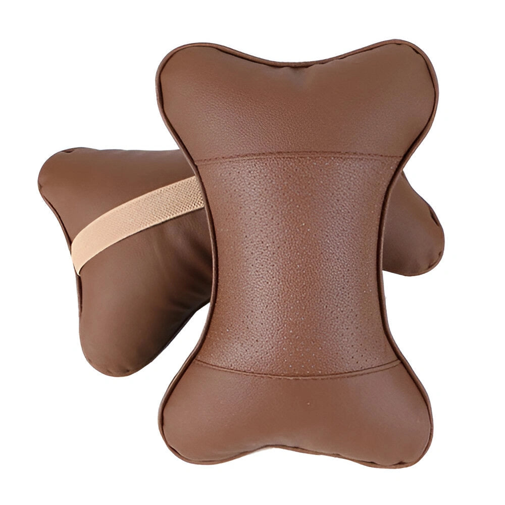PU Leather Neck Pillow (2 pcs)-وسادة رقبة من جلد البولي يوريثان (قطعتان)-Auto-Emporio-Kuwait.0