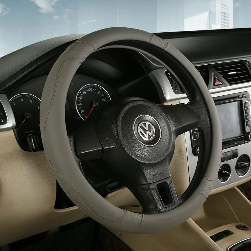 PU Leather Steering Wheel Cover L002 (Large)-غطاء عجلة القيادة من جلد البولي يوريثان L002 (كبير)-Auto-Emporio-Kuwait.0