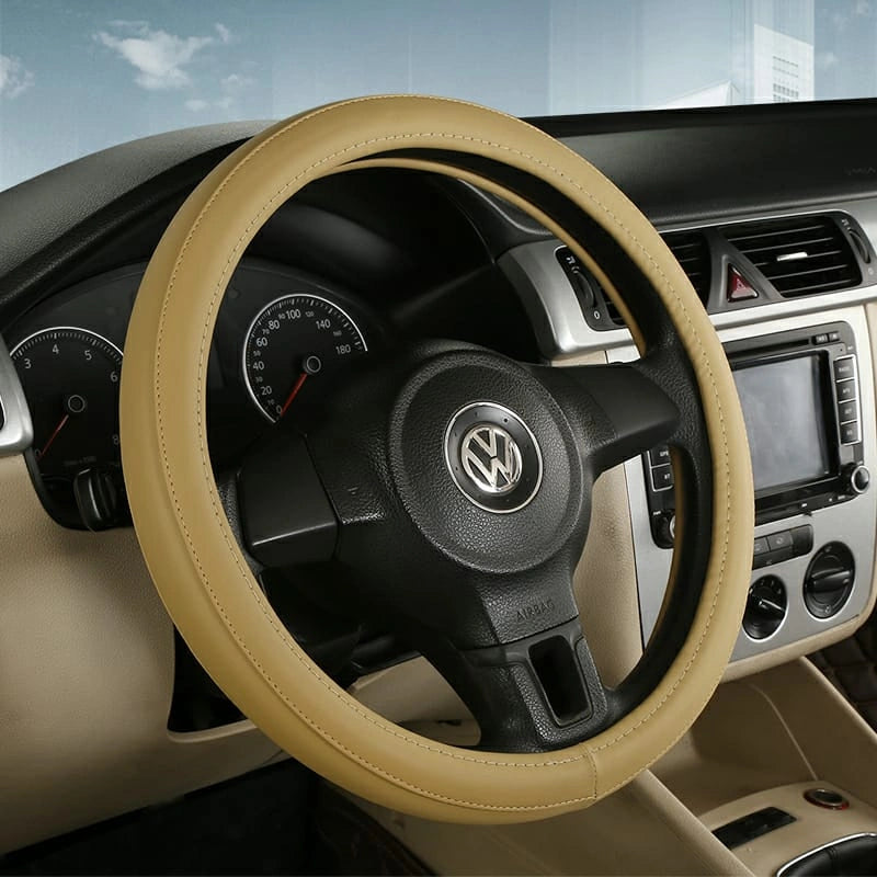 PU Leather Steering Wheel Covers L001 (Large)-أغطية عجلة القيادة من جلد البولي يوريثان L001 (كبير)-Auto-Emporio-Kuwait.0