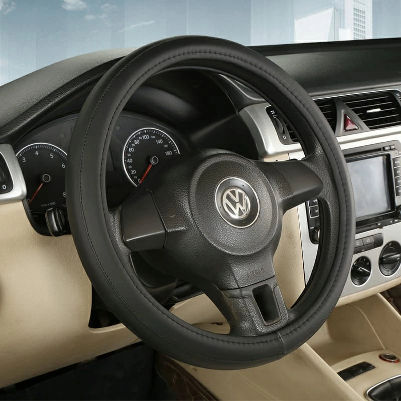 PU Leather Steering Wheel Covers L001 (Large)-أغطية عجلة القيادة من جلد البولي يوريثان L001 (كبير)-Auto-Emporio-Kuwait.0