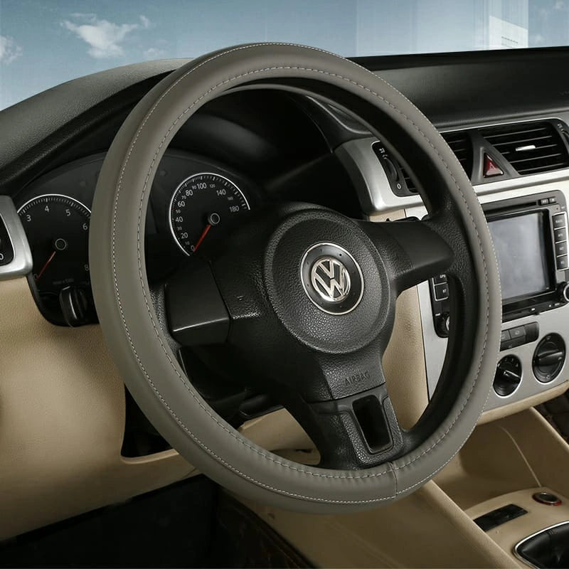 PU Leather Steering Wheel Covers L001 (Large)-أغطية عجلة القيادة من جلد البولي يوريثان L001 (كبير)-Auto-Emporio-Kuwait.0