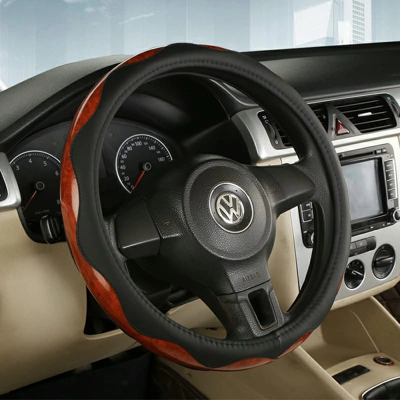 PU Leather Steering Wheel Covers L003 (Large)-أغطية عجلة القيادة من جلد البولي يوريثان L003 (كبير)-Auto-Emporio-Kuwait.0