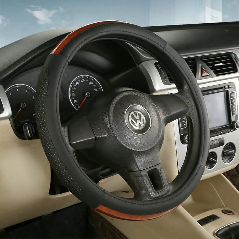 PU Leather Steering Wheel Covers L004 (Large)-أغطية عجلة القيادة من جلد البولي يوريثان L004 (كبير)-Auto-Emporio-Kuwait.0