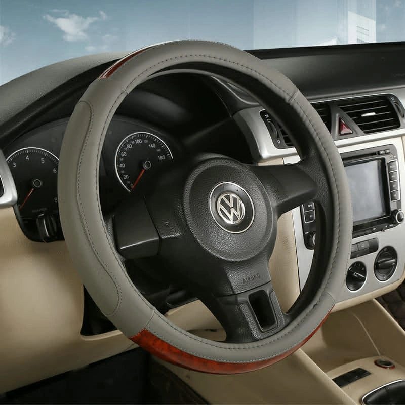 PU Leather Steering Wheel Covers L004 (Large)-أغطية عجلة القيادة من جلد البولي يوريثان L004 (كبير)-Auto-Emporio-Kuwait.0
