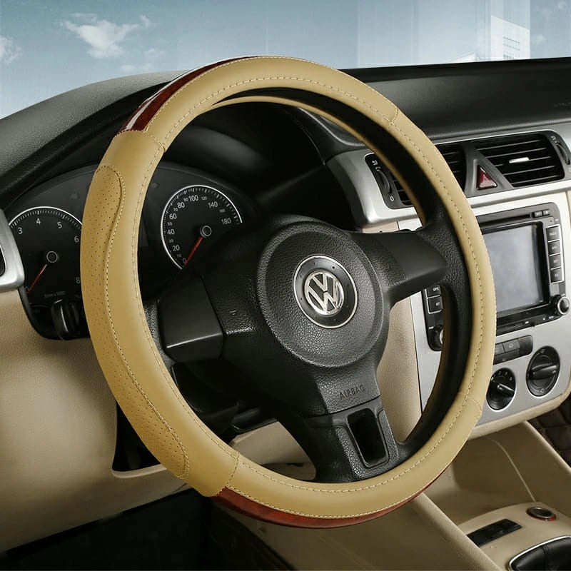 PU Leather Steering Wheel Covers L004 (Large)-أغطية عجلة القيادة من جلد البولي يوريثان L004 (كبير)-Auto-Emporio-Kuwait.0