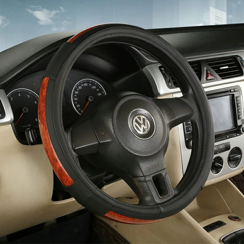 PU Leather Steering Wheel Covers L005 (Large)-أغطية عجلة القيادة من جلد البولي يوريثان L005 (كبير)-Auto-Emporio-Kuwait.0
