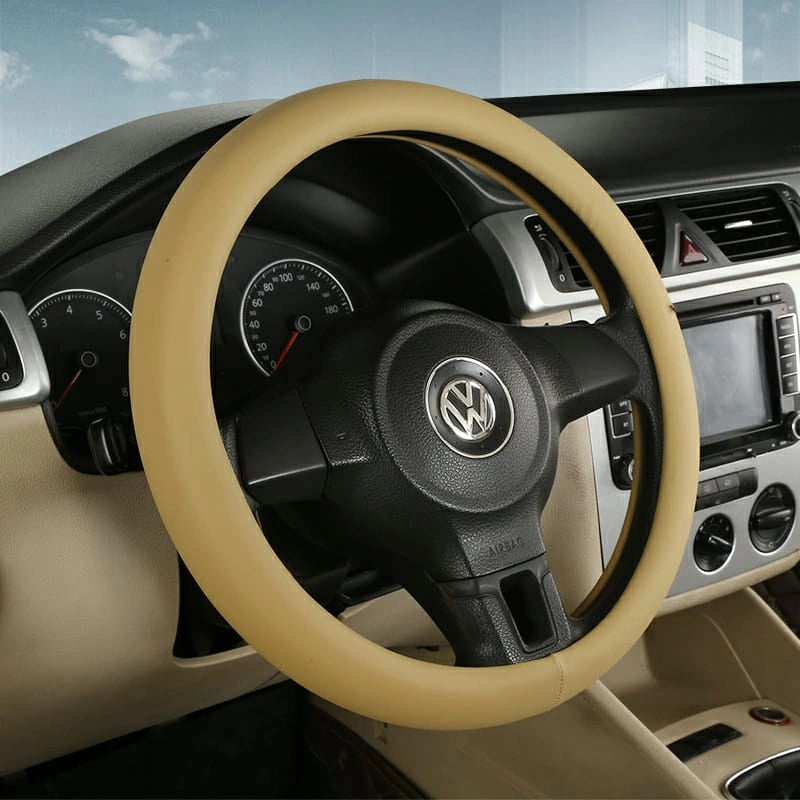 PU Leather Steering Wheel Covers M009 (Medium)-أغطية عجلة القيادة من جلد البولي يوريثان M009 (متوسط)-Auto-Emporio-Kuwait.0