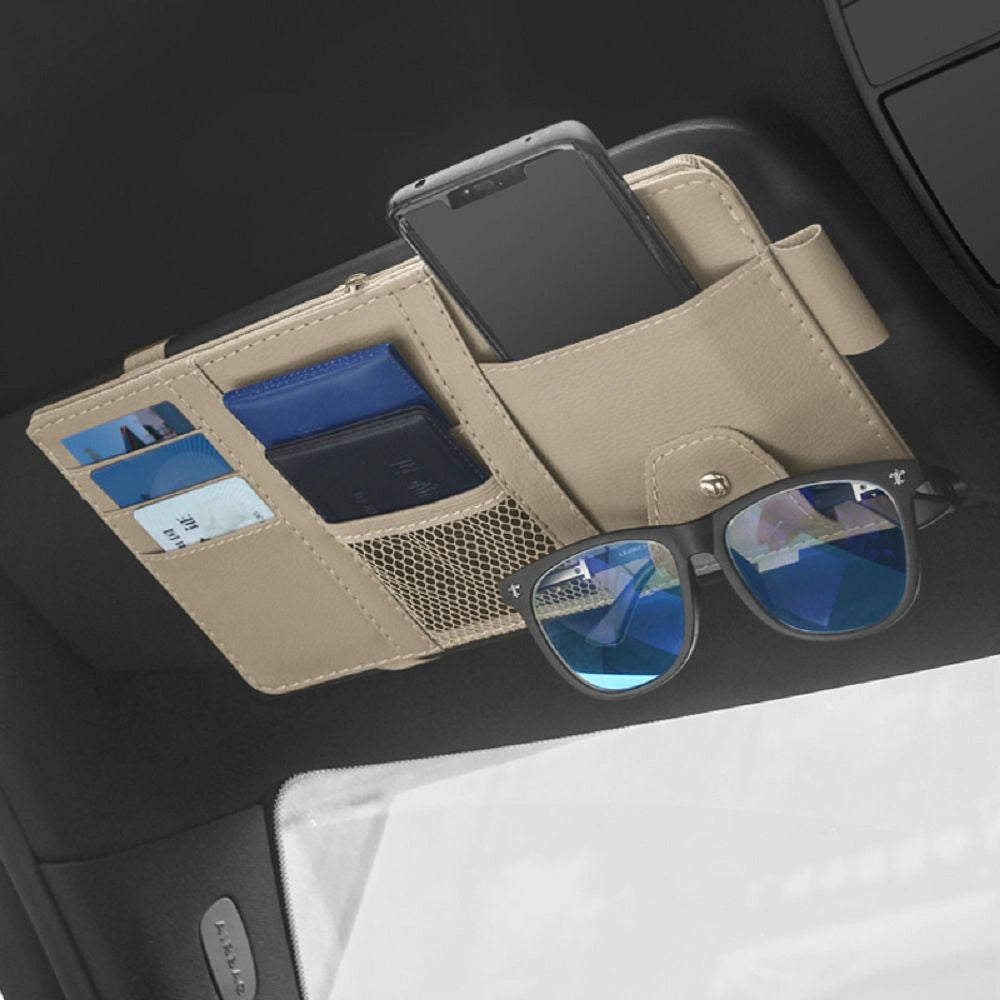 PU Leather Sun Visor Multi-Organiser-منظم متعدد الأغراض لواقي الشمس من جلد البولي يوريثان-Auto-Emporio-Kuwait.0