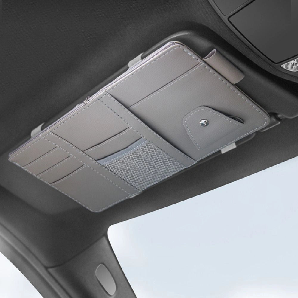 PU Leather Sun Visor Multi-Organiser-منظم متعدد الأغراض لواقي الشمس من جلد البولي يوريثان-Auto-Emporio-Kuwait.0