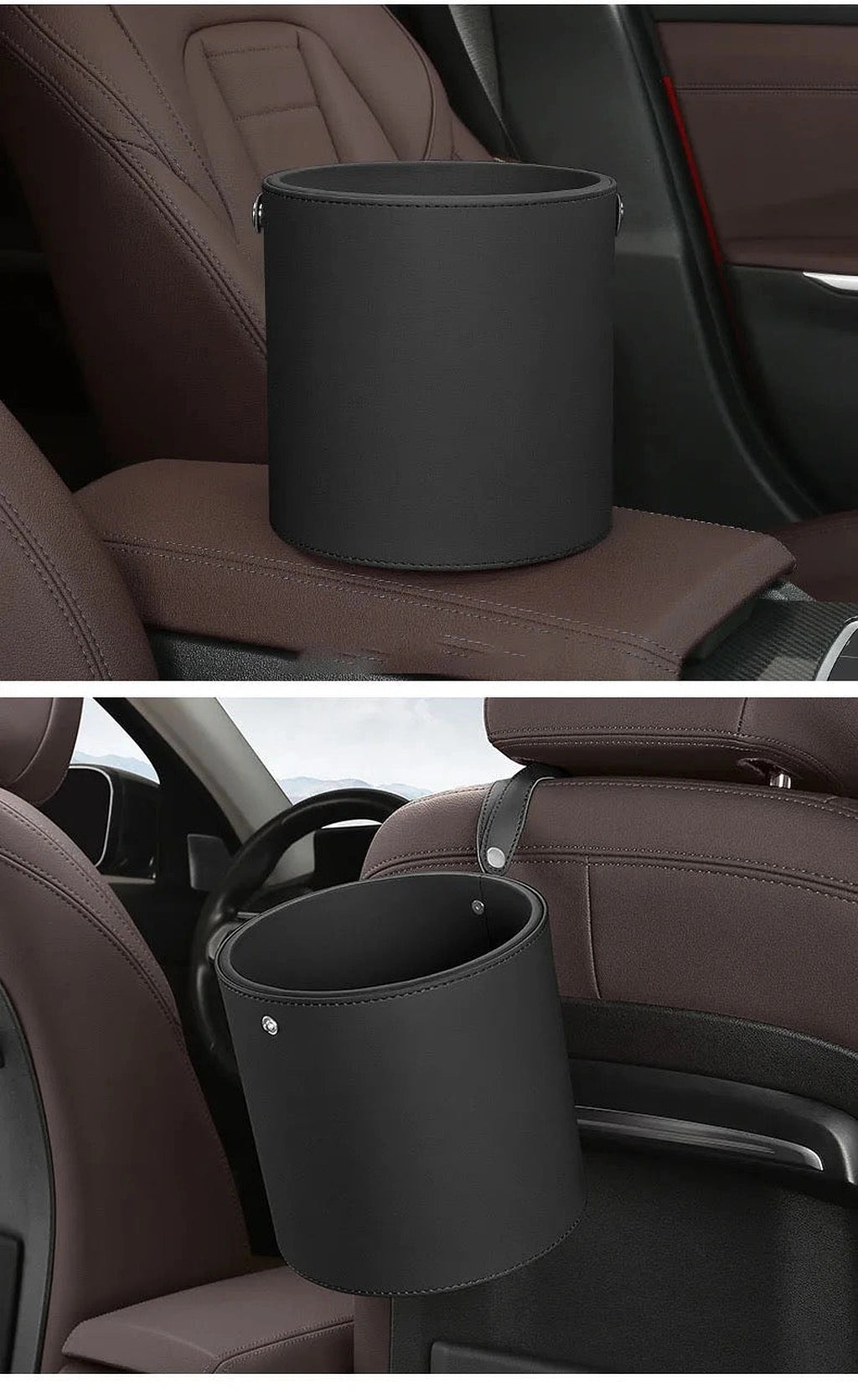 PU Leather Trash Can Organizer Waterproof Storage Box with Lid-صندوق تخزين منظم من جلد البولي يوريثان مقاوم للماء مع غطاء-Auto-Emporio-Kuwait.0