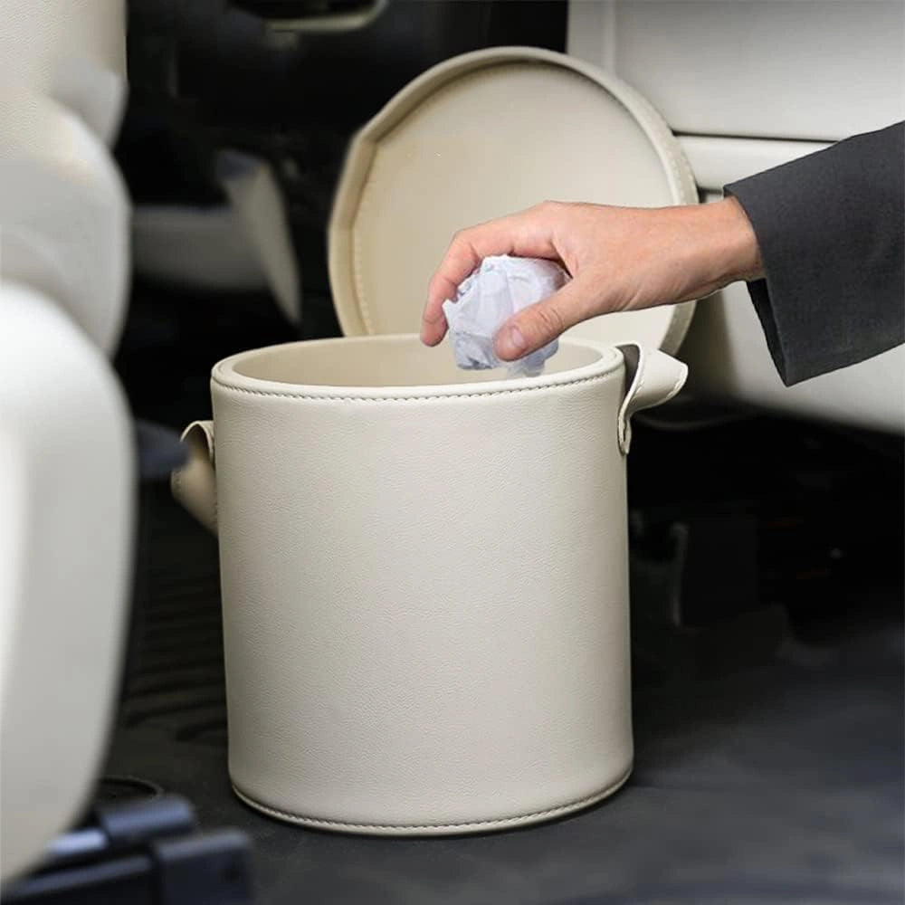 PU Leather Trash Can Organizer Waterproof Storage Box with Lid-صندوق تخزين منظم من جلد البولي يوريثان مقاوم للماء مع غطاء-Auto-Emporio-Kuwait.0