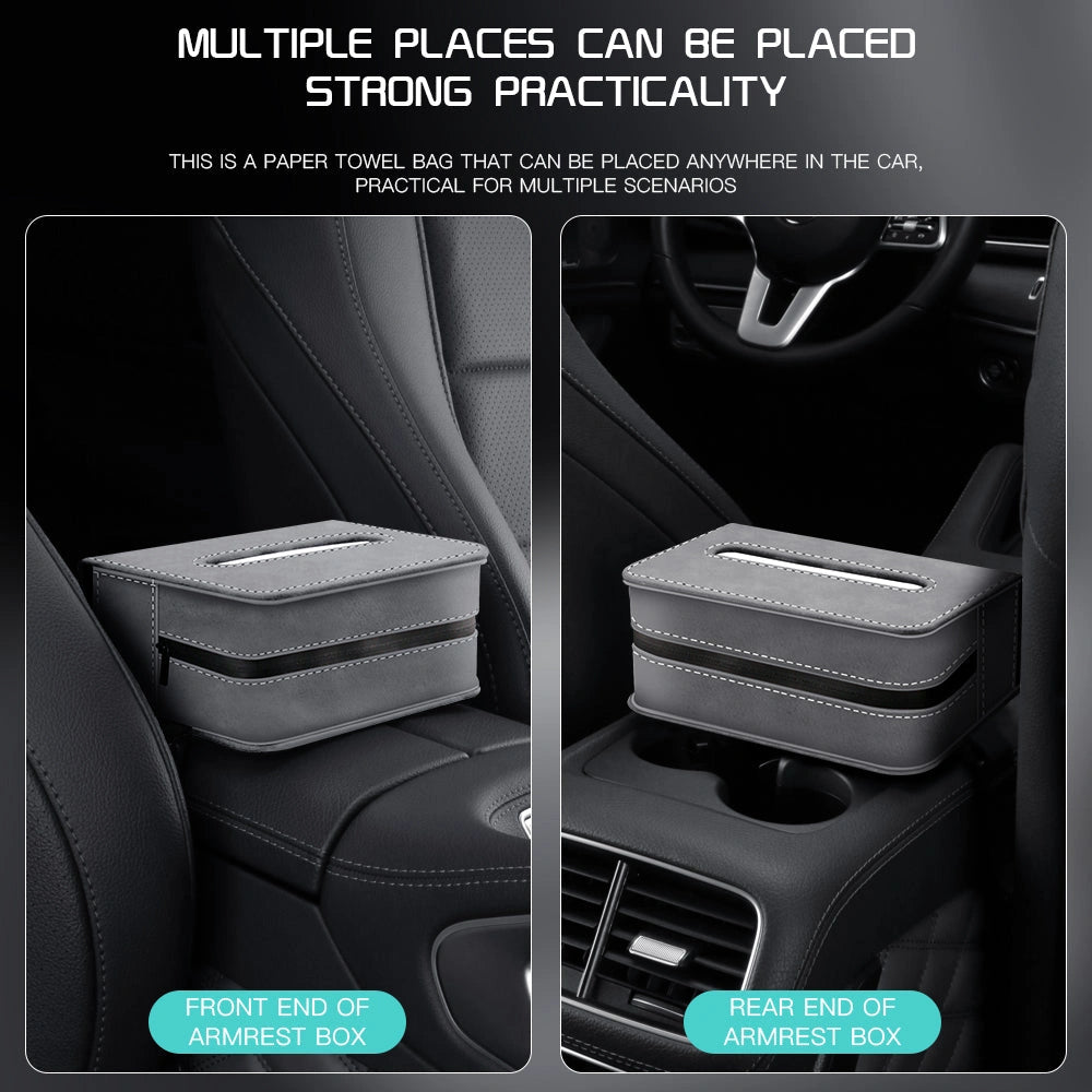 PU Suede Leather Tissue Holder Box-صندوق حامل مناديل من جلد الغزال PU-Auto-Emporio-Kuwait.0